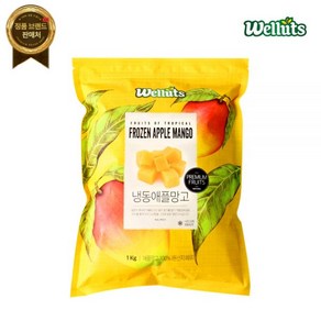 웰루츠 냉동 애플망고 다이스 1kg 냉동과일 [원산지:페루], 웰루츠 국산 냉동딸기 가당슬라이스 1kg, 1개