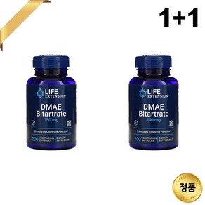 1+1 라이프익스텐션 DMAE 150mg 200 베지 캡슐 콜린 디메틸 아미노에탄올, 2개, 200정