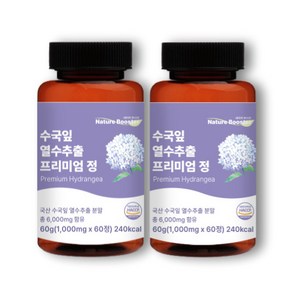 네이처부스터 수국잎 열수 추출물 프리미엄 정 1000mg, 60g, 2개