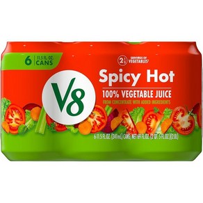 V8 100% 야채 주스 오리지널 저염 156.9g(5.5온스) (24개 팩), 69 Fl Oz (Pack of 1), Spicy Hot, 946ml