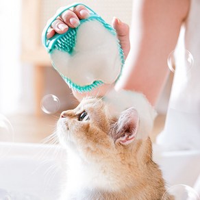 넷카트 강아지 고양이 샤워브러쉬, 1개, 파스텔핑크