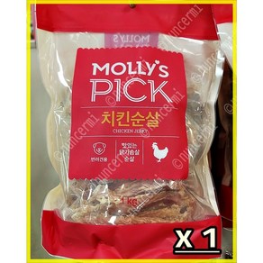 MOLLY'S PICK 몰리스픽 치킨 순살 CHICKEN JERKYY 반려견용 맛있는 닭가슴살 순살, 1팩, 1kg