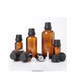 갈색 드롭캡 아로마 오일 화장품 공병, 15ml, 1개