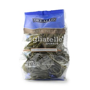 DeLallo Spinach Tagliatelle Nest Egg Pasta 드랄로 시금치 탈리아텔레 네스트 에그 파스타, 1개, 249g