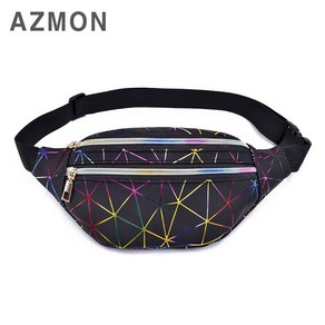 AZMON 레인보우 다이아몬드 캐주얼 힙색 가방 2.5L