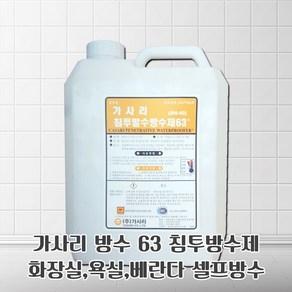 가사리 방수 침투 발수 방수제 63 (DN-40) 욕실바닥 화장실 베란다 방수 셀프방수, 4L, 1개