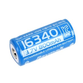 레이맨 16340 리튬이온 충전지 용량 800mAh 보호회로 내장 KC인증 배터리, 1개, 1개입