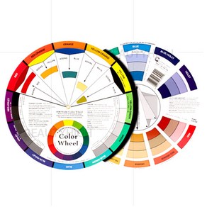 컬러휠 차트(2종택) - 눈썹문신 색소컬러배합, 01_컬러휠(소), 1개