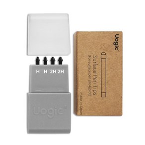 4pcs Uogic HB 2H H오리지널 대체 터치 Stylus 펜 Nib 팁 키트 마이크로 소프트 서피스에 프로 4 5 6 7x 가노트북 Stylus 방지 터치 스크린 펜 팁., H-H-2H-2H, 1개