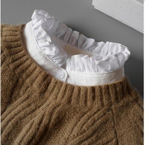 별하늘 여성용 순면 페이크카라 넥케이프 셔츠 카라