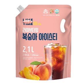 [태웅식품본사] 라이브타임 복숭아아이스티, 2.1L, 2개