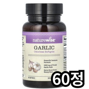 네츄럴와이즈 마늘 1500mg, 1개, 60정