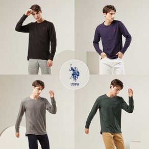 [U.S. POLO ASSN.] USPA 남성 화이트라벨 라운드티셔츠