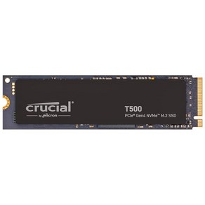 Cucial T500 2TB Gen4 NVMe M.2 내장 게이밍 SSD 최대 7400MB/s + 1mo Adobe CC 모든 앱 - CT2000T500SSD8, T500_1TB, 1개