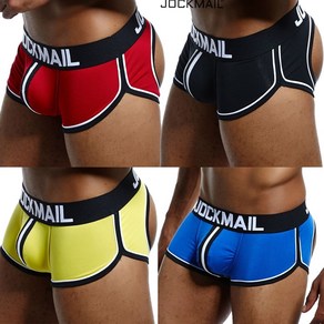 JOCKMAIL Mens Sports Covered Waistband Boxer Briefs U Pouch 면 편안한 통기성 4팩