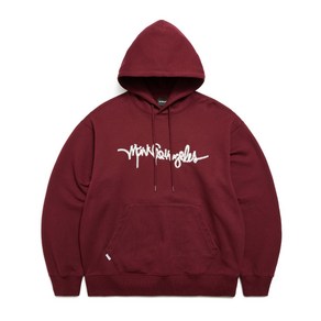 [국내매장] 마크곤잘레스 ZIGZAG EMB WAVE 사인 로고 SWEAT HOODIE BURGUNDY