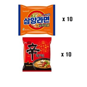 삼양라면 10개 + 농심신라면 10개, 1세트