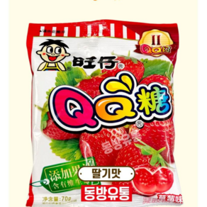 동방유통 중국 사탕 왕자이 QQ젤리 딸기맛 70g 1개