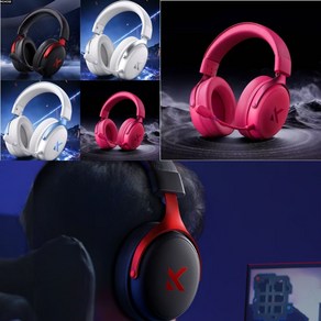 [성의] MCHOSE V9 PRO 블루투스 게이밍 헤드폰 경량화 헤드셋 7.1음질 EQ조절 노이즈캔슬링 마이크탈착가능 무선2.4G 타입C연동OK, 무선버전(2000mah)-올블랙
