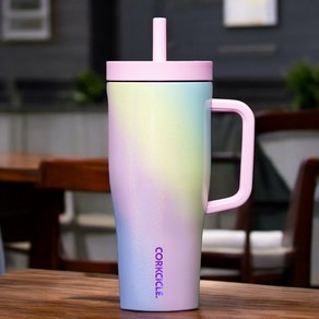 [잠금기능] 콕시클 크루저 cuise 빨대 텀블러 손잡이 대용량 22oz, 1개, 650ml, Rainbow Unicon