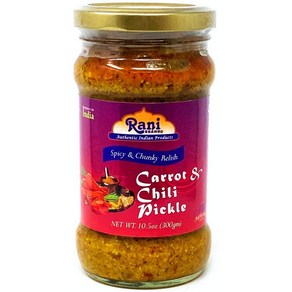 Rani Pickle (Acha Spicy Indian Relish) 10.5oz (3 라니 피클(아차 매운 인도 양념) 10.5oz(300g) ~ 유리병 천연  비건 , 1개, 300g