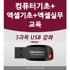 3종 컴퓨터 기초 배우기 교육 + 엑셀 기초 +엑셀실무 강좌 ( usb 1개에3강좌 담아 드려요 책 교재 서적 보다 좋은 강좌 )