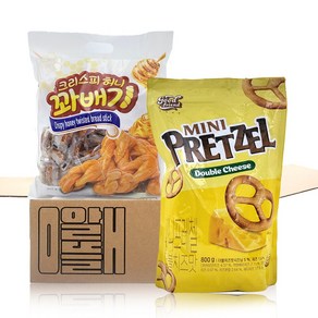 알뜰애 크리스피 허니꽈배기 530g+프레첼 더블치즈맛 800g, 1개