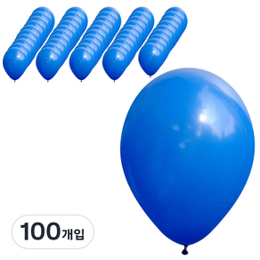 파티팡 라운드 풍선 30cm, 블루, 100개입