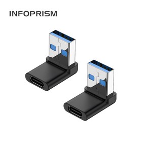 INFOPRISM / USB 3.1 C타입 A타입 각도 변환 젠더 90도 180도 L형 U형 ㄱ형 IA-922, 2개