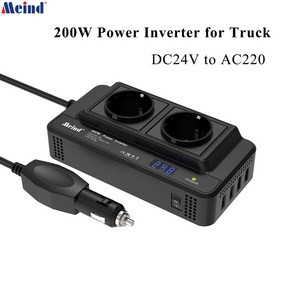 마인드 트럭용 수정된 사인파 전력 인버터 24V DC에서 220V AC 컨버터 200W, 1개