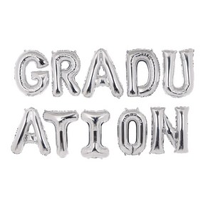 졸업 GRADUATION 실버 알파벳세트 글자 파티 풍선, 단품