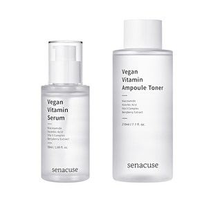 [유통기한 임박상품] 세나큐즈 비건 비타민 2종 세트(세럼 50ml+토너 210ml), 1개