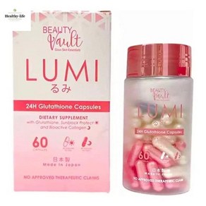 Beauty Vault LUMI 24H 글루타티온 캡슐 60캡슐 X 2 병, 2개, 60정