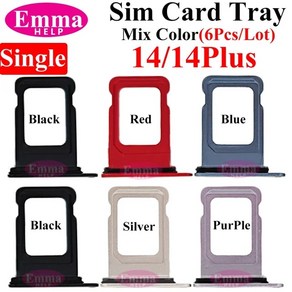 휴대폰 핸드폰 스마트폰 수리 부품 SIM 카드 서랍 거치대 아이폰 호환 15 프로 맥스 14 플러스 13 11 12 XS 맥스용 싱글 심 트레이 칩 슬롯 액세서리 6 개, [13] 14 14Plus Single