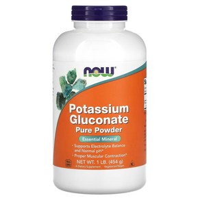 나우푸드 글루콘산 칼륨 퓨어 파우더 454g Potassium Gluconate Pue Powde, 1개