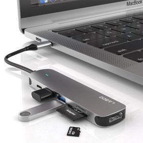 랩디오 C타입 USB허브 6포트 usb3.0 HDMI 맥북 노트북 멀티 허브 6in1, 1개