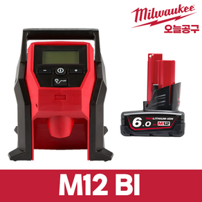 밀워키 12V 콤팩트 에어펌프 베어툴 M12 BI-0 + 12V 6.0Ah M12 B6, 1세트