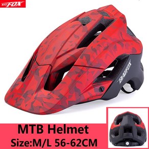 BATFOX 자전거 헬멧 사이클링 헬멧 분리형 바이저 Casco Ciclismo 매트 블랙 자전거 도로 산 MTB 헬멧 남자 여자 헬멧, L56-62cm, 파란색, 1개