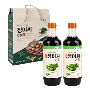 웰크리 끓일필요 없는 장아찌 간장 860ml 2p선물세트, 1세트