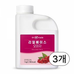 흥국 리얼베이스 오미자 1kg, 3개, 1L