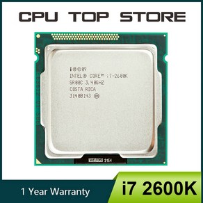 중고 코어 i7 2600K 3.4GHz SR00C 쿼드 LGA 1155 CPU 프로세서