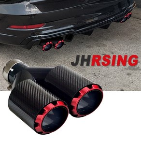 y 모양 이중 출구 배기 파이프 탄소 섬유 노즐 튜닝 car universal for car exhaust tip stainless red nologo 마후라 머플러