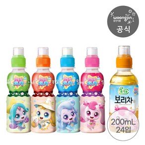 (G)웅진식품 캐치티니핑 5종 모음 200mL 12+12 (딸기/사과/복숭아/밀크/보리차), 딸기맛 12입+사과맛 12입