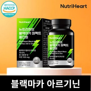 뉴트리하트 블랙마카 아르기닌 홍삼 흑마늘 야관문, 2개, 120정