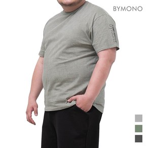 M~6XL 바이모노 PLUS 시그니처 피그먼트 워싱 반팔티 남자 로고 빅사이즈 오버핏 남성 루즈핏 면 반팔 티셔츠 연그레이 카키 차콜 M L XL 2XL 3XL 4XL 5XL 6X