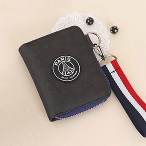 PSG 파리생제르맹 로고패턴 스트랩지갑 동전 카드 학생 지갑