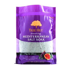 Tee Hut Detoxifying Mediteanean Salt Soak Fig & Olive 3Ibs 영양 필수 바디 케어를 위한 울트라 하이드레이팅 엡솜, 1개, 1.36kg