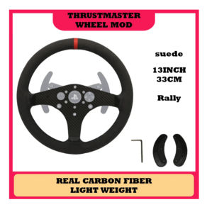 트러스트마스터 조이스틱 SIMPUSH Thustmaste T300RS T300GT TGT 레이싱 랠리 스티어링 휠 MOD DIY 시뮬레이션 GTSPORT 13 인치 33cm, 1개, 6.599  SUEDE luxuy