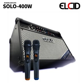 ELCID 충전식 휴대용 블루투스 앰프스피커 SOLO-400W 버스킹 라이브 공연 행사 USB 전기 충전 겸용 무선 마이크2개포함 400와트, 02.SOLO-400WR 핸드+헤드마이크