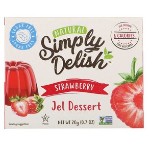 Natural Simply Delish Jel Dessert Strawberry 내추럴 심플리 델리쉬 젤 디저트 딸기 0.7oz(20g) 4팩